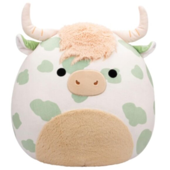 Squishmallows Original - Celestino the Sage Green Spotted Highland Cow 12 Inch - Picture 1 of 3